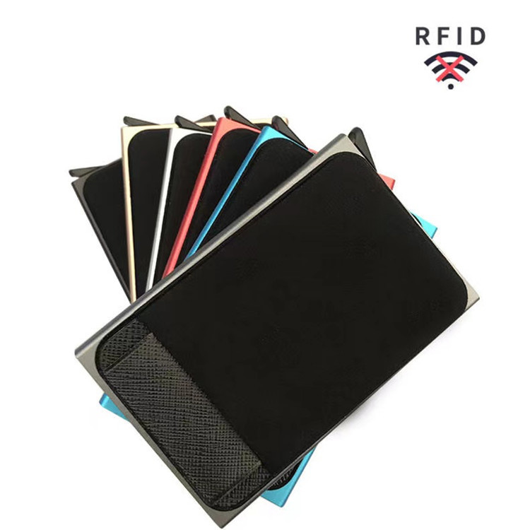 Kulîlka Aluminumê ya RFID-ya Xweser a Pop Up bi Pouch Back Elasticity